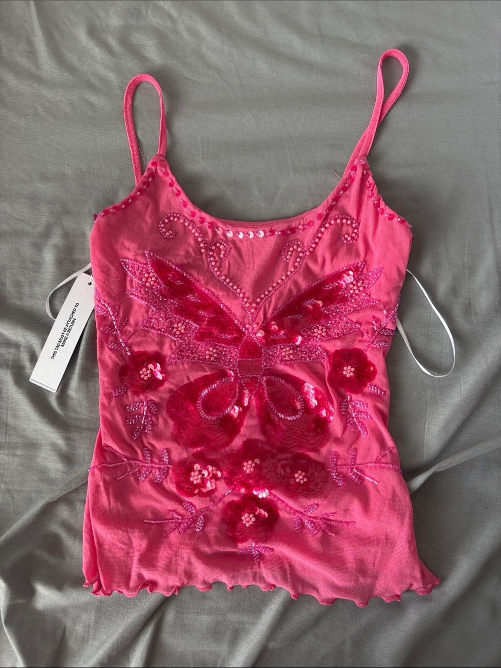 Princess Polly Pink Embellished Butterfly Cami Tank Top